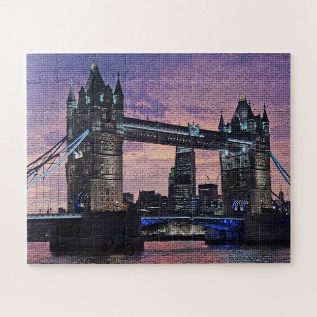 Puzzle Purple London Tower Bridge (Horizontal)