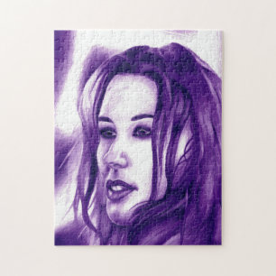 Puzzle Purple People Woman Portrait Art original