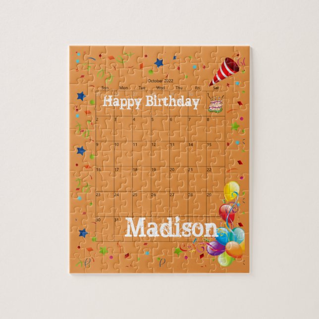 Puzzle Puzzles, Joyeux anniversaire Octobre 2022 Jigsaw P (Vertical)