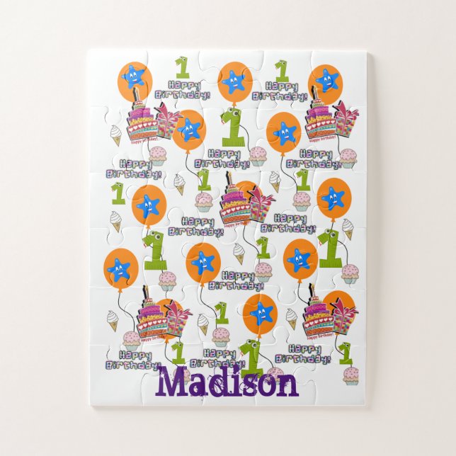 Puzzle Puzzles, Joyeux Premier Anniversaire, #1 Birthday  (Vertical)