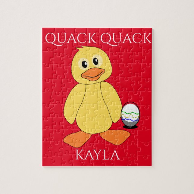 Puzzle"Quack mit Ente & Ei. Name des Kindes. (Vertikal)