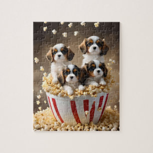 Puzzle Quads Cavalier Espagnol Chipies Dans Le Popcorn,