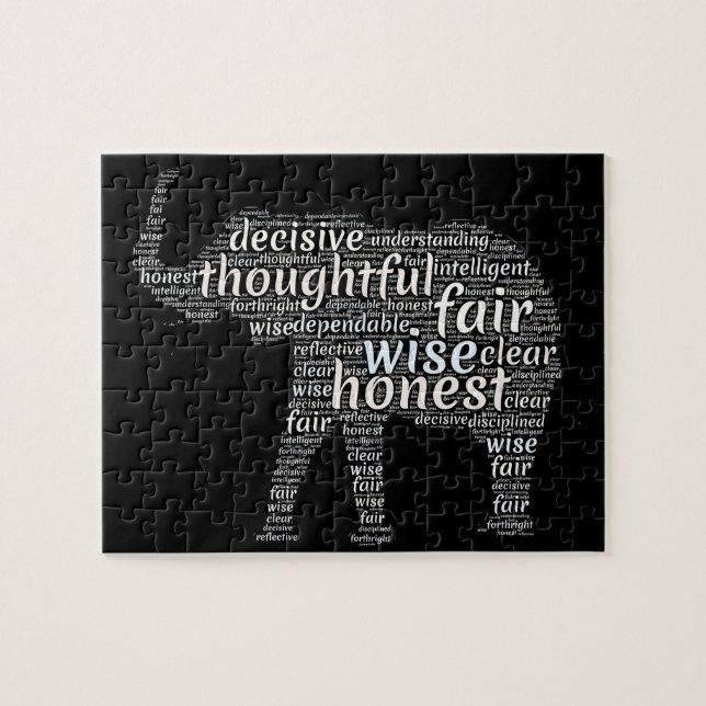 Puzzle Qualités d'un nuage de mots d'éléphant (Horizontal)