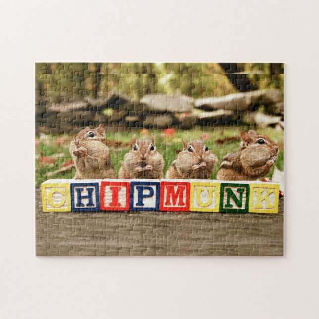 Puzzle Quatre petites tamia effrontées mignonnes (Horizontal)