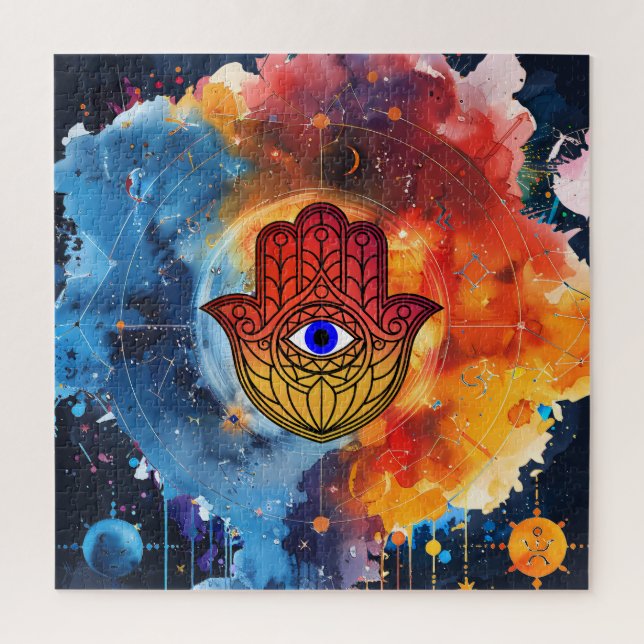 Puzzle Quebra-Cabeça (Puzzle) Mão de Fátima Cósmica (Vertical)