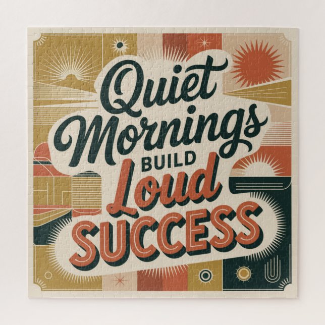 Puzzle Quiet Mornings Build Loud Success (Vertical)