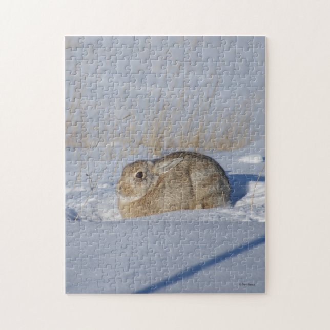 Puzzle R5 Lapin de coton en neige (Vertical)
