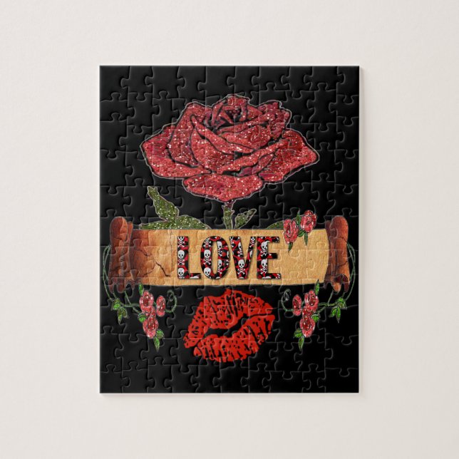 Puzzle RAB Rockabilly Roses, Love & Lipstick (Vertical)