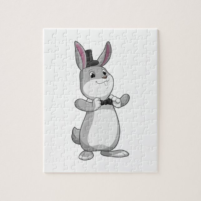 Puzzle Rabbit avec chapeau et cravate de la ceinture (Vertical)