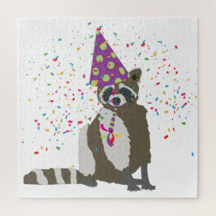 Puzzle Raccoon - Animaux ayant une fête