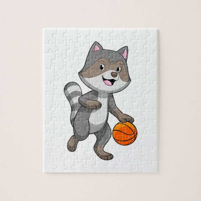 Puzzle Racon comme joueur de basket-ball avec basket-ball (Vertical)