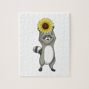 Puzzle Racoon avec tournesol