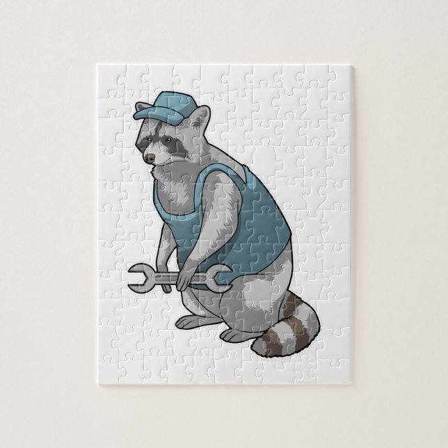 Puzzle Racoon comme artisan avec une clé (Vertical)