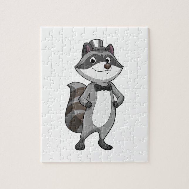 Puzzle Racoon comme groom avec Cravate (Vertical)