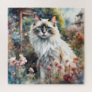 Puzzle Ragdoll Chat en anglais Garden