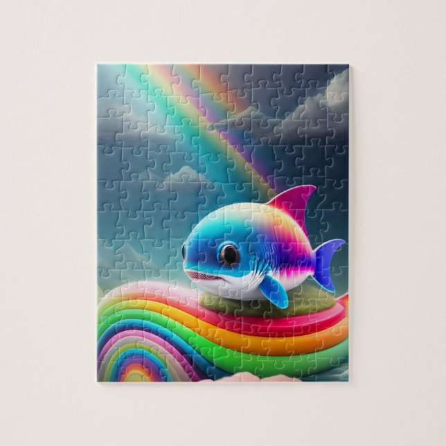 Puzzle Rainbow Cute Baby Shark (Vertical)