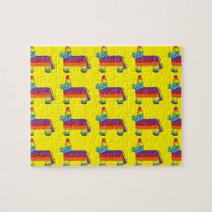 Puzzle Rainbow Donkey Piñata Fiesta Birthday Party Pride