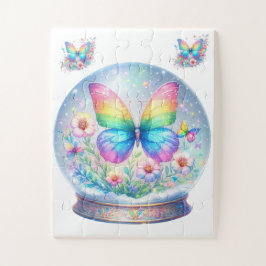 Puzzle-Rainbow Glitter Butterfly & Flower