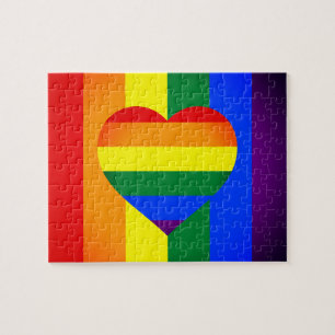 Puzzle Rainbow Heart & Pride Rainbow Flag / communauté L