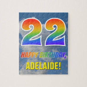 Puzzle Rainbow Look "22" & "HAPPY BANTHDAY", Ciel nuageux