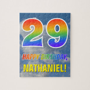 Puzzle Rainbow Look "29" & "HAPPY BANTHDAY", Ciel nuageux