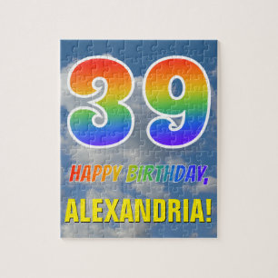 Puzzle Rainbow Look "39" & "HAPPY BANTHDAY", Ciel nuageux