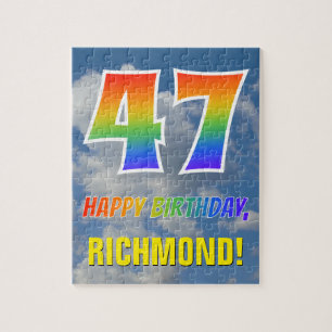 Puzzle Rainbow Look "47" & "HAPPY BANTHDAY", Ciel nuageux