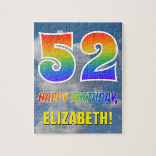 Puzzle Rainbow Look "52" & "HAPPY BANTHDAY", Ciel nuageux