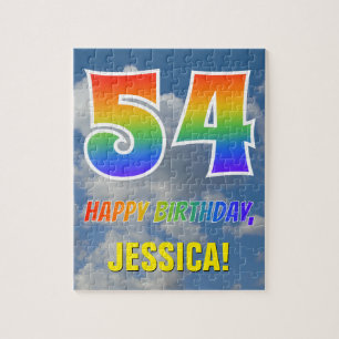 Puzzle Rainbow Look "54" & "HAPPY BANTHDAY", Ciel nuageux
