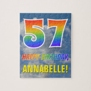 Puzzle Rainbow Look "57" & "HAPPY BANTHDAY", Ciel nuageux