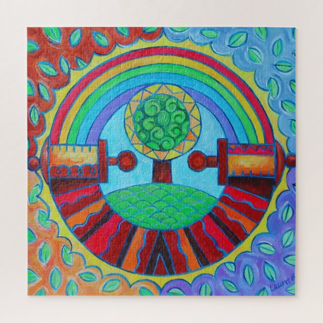 Puzzle Rainbow Mandala (Vertical)