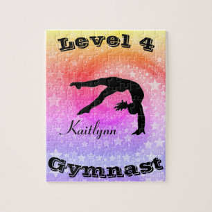 Puzzle Rainbow Star Gymnastique Nom et niveau personnalis