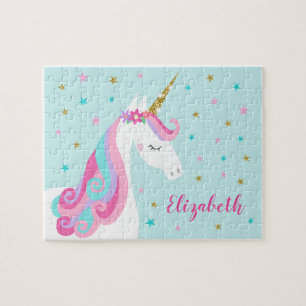 Puzzle Rainbow Unicorn Parties scintillant magique Aqua