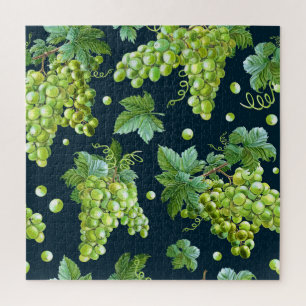 Puzzle Raisin vert : Aquarelle Motif foncé