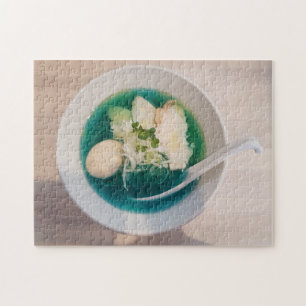 Puzzle Ramen d'Oeufs de Poulet Bleu unique à Tokyo, Japon
