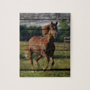 Puzzle Ranch de pays de fibre de bois de grange galopant