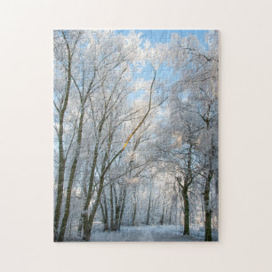 Puzzle Randonnée pédestre de la forêt d'hiver, 252 pièces