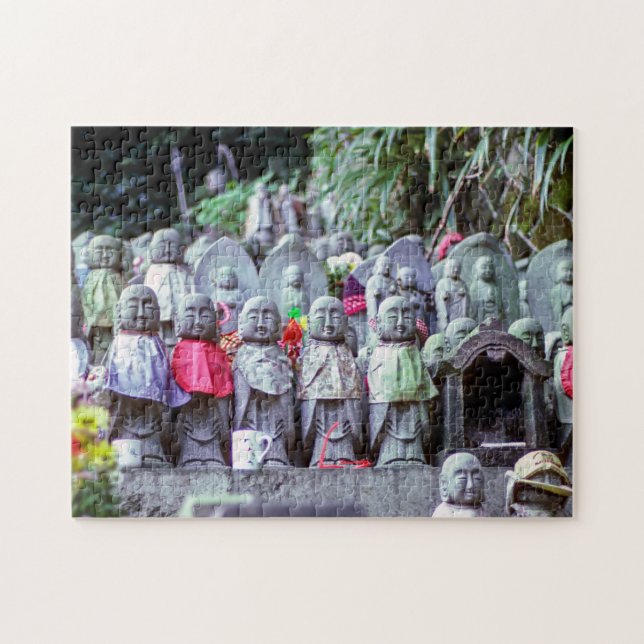Puzzle Rangées de petites statues de moines Jizo avec des (Horizontal)