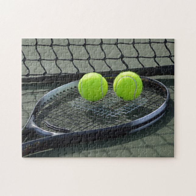 Puzzle Raquette et balles de tennis de court de tennis (Horizontal)