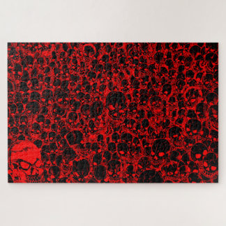 Puzzle Rassemblement des crânes Pièce noire et rouge 1014