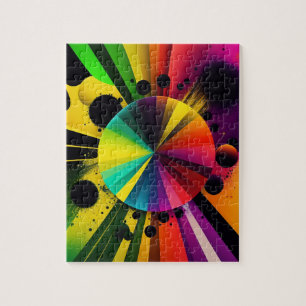 Puzzle Rayons Colorés Modernes 3D Géométrique Abstrait