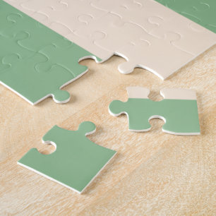 Puzzle Rayures blanc antique et vert mer foncé