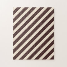 Rayures diagonales blanc antique et marron café