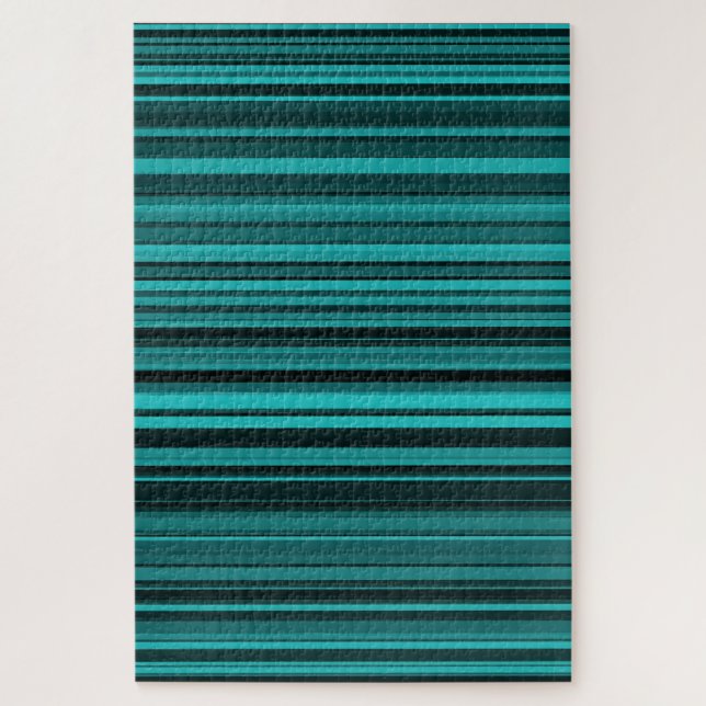 Puzzle Rayures noires et sarcelle (Vertical)