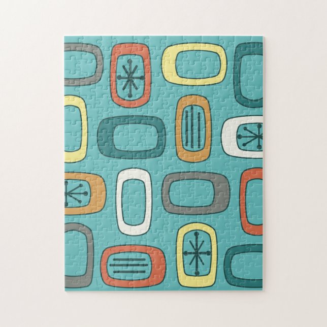 Puzzle Rectangles arrondies MCM du milieu du siècle Aquam (Vertical)