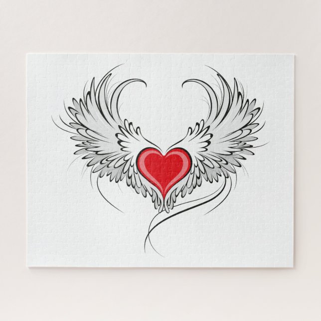 Puzzle Red Angel Coeur avec ailes (Horizontal)