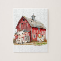 Red Barn Cute Cow Chicken Boy Anniversaire fête ca