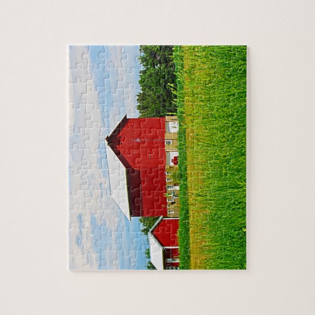 Puzzle Red Country Grange et pâturage (Vertical)