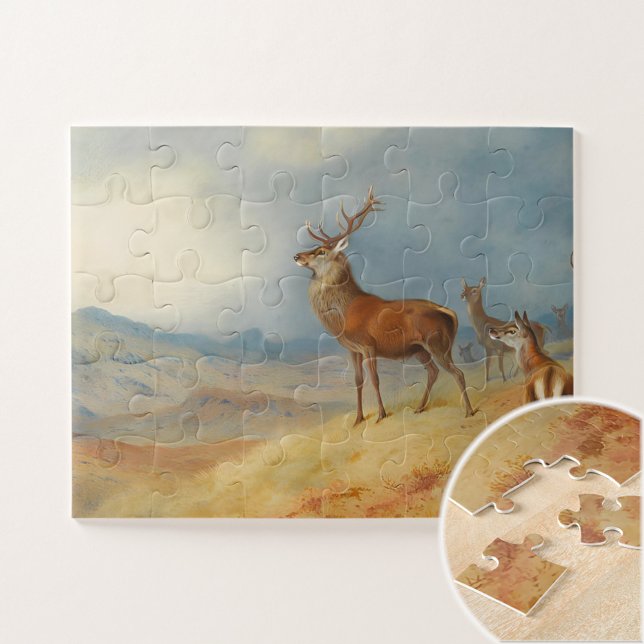 Puzzle Red Deer Dans Un Paysage Des Hautes Terres, Art (Créateur téléchargé)