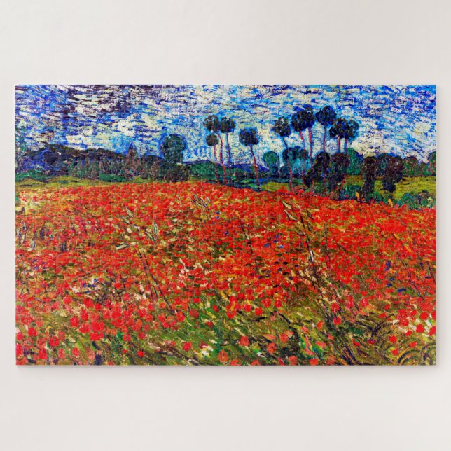 Puzzle Red Flower Field, Van Gogh (Horizontal)